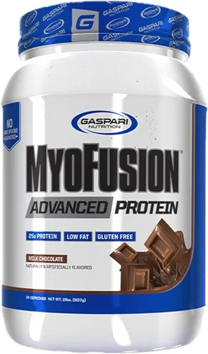 Gaspari Nutrition Myofusion Advanced Protein, mezcla de proteínas con proteína de suero de leche, proteína de caseína y proteína aislada, baja en