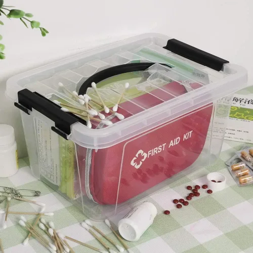 Miniatura 3 de Pekky Caja de almacenamiento de 6 cuartos de galón con asa y pestillo de diseño fresco, cubo organizador de juguetes pequeño, juego de 2