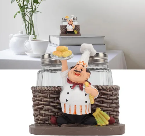Miniatura 6 de BORDSTRACT Soporte para estatura, juego de salero y pimentero, decoración de botellas, caja de almacenamiento de especias para cocina