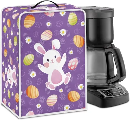Miniatura 14 de Funda para cafetera, poliéster, azul, se adapta a la mayoría de máquinas de café estándar, protector resistente al polvo, huellas dactilares