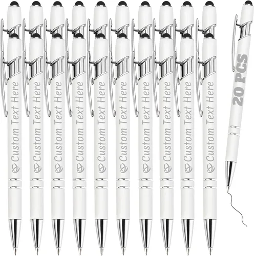 Miniatura 105 de Bolígrafos personalizados con grabado de nombre personalizado, bolígrafos de punta de lápiz con punta de lápiz personalizada, bolígrafos de Azul