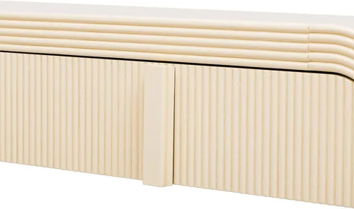 Miniatura 11 de Knocbel Mesa consola con 2 cajones ranurados, mesas de sofá modernas con curvas redondeadas únicas y superficie lisa para sala de estar, entrada, 55