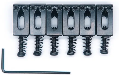 Sillas de puente de trémolo de metal de 0.413 in para Fender Stratocaster Strat Telecaster Tele guitarra eléctrica (negro)