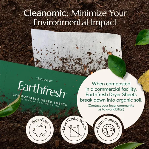 Miniatura 4 de Cleanomic Earthfresh - Suavizante de tela para secadora, suaviza y elimina la adherencia estática, suavizante vegano con aceites esenciales sin