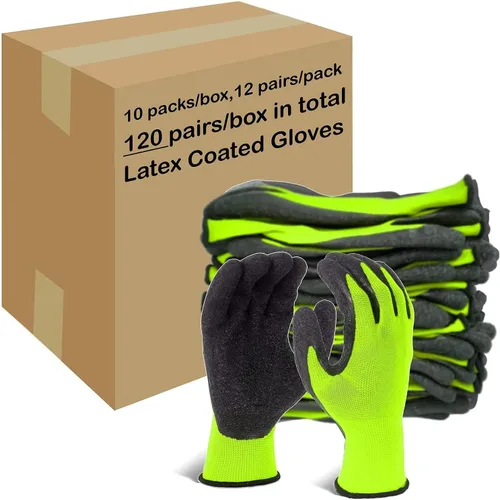 Miniatura 18 de Evridwear Guantes de trabajo de seguridad con recubrimiento de goma de látex arrugado aplicado a mano para hombres y mujeres, uso general múltiple