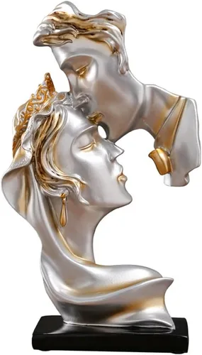 Miniatura 8 de Escultura de beso para parejas, arte abstracto, escultura de pareja, decoración de estatua de resina, estatua romántica utilizada para decoración