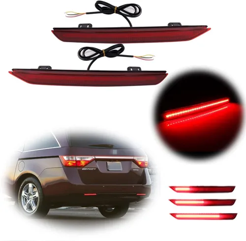 Miniatura 2 de Compatible con 2011 2012 2013 2014 2015 2016 2017 Honda Odyssey Reflector de Parachoques Trasero Antiniebla LED Señal de Giro Secuencial Luces