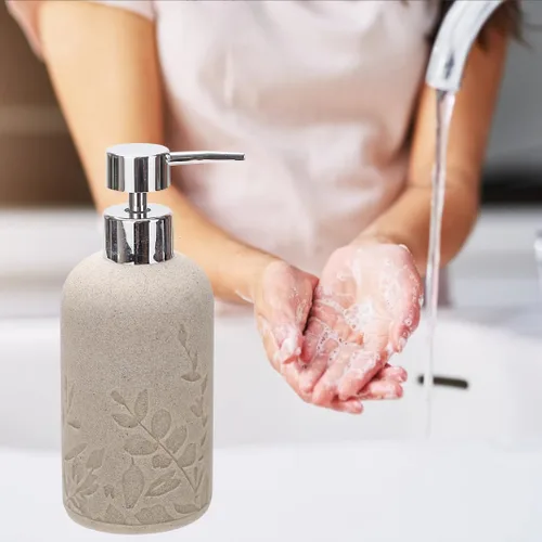 Miniatura 3 de Aksipo - Juego de accesorios de baño beige, 4 piezas de conjunto de accesorios de baño de resina resistente, dispensador de jabón de manos, juego