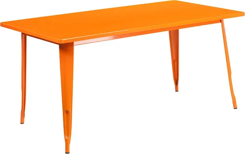 Miniatura 6 de Flash Furniture - Mesa rectangular de metal para interior o exterior (31.5 x 63.0 pulgadas), NA, Negro