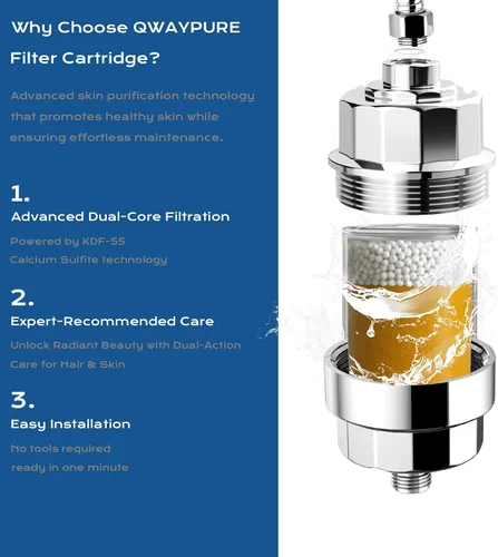 Miniatura 7 de Filtro de ducha de repuesto para HammerHead Showers – Paquete de 2 – Filtro KDF de alto rendimiento dirigido al cloro y metales pesados, mejora