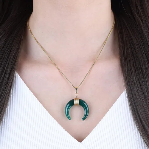 Miniatura 2 de COAI Collar de luna de cristal curativo para mujer, Piedra, Ágata