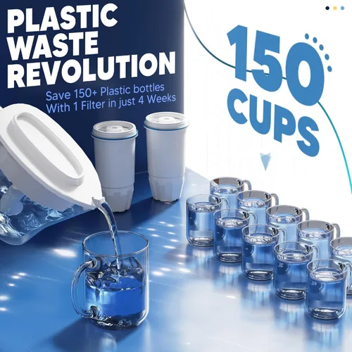 Miniatura 6 de Reemplazo de Filtro de Agua Mejorado Compatible con Jarra y Dispensador Zero ZR-001 ZR-004 ZP-006 ZR-017, Sistema de Filtro de Cinco Etapas, Reduce