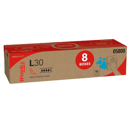 Miniatura 10 de WypAll General Clean L30 - Toallas de limpieza pesadas (05841), toallitas fuertes y suaves, color blanco, 875 toallas por rollo gigante, 1 rollo por