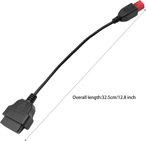 Miniatura 2 de Cable adaptador OBD2 de 6 pines a 16 pines, Euro5 6 pines conector motocicleta OBD2 cable de diagnóstico compatible con Kawasaki Yamaha Suzuki