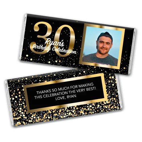 Regalos personalizados de fiesta de dulces de 30 cumpleaños de 12 quilates con fotos de barras de chocolate y envoltorios, regalos para invitados