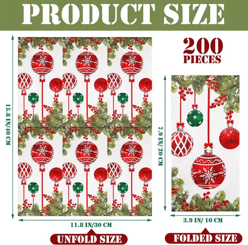 Miniatura 2 de Jinei 300 servilletas de papel decorativas desechables para invitados, para baño, hogar, tocador, cocina, boda, Navidad, vacaciones, decoración