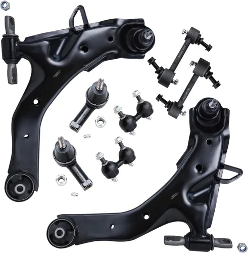 Miniatura 351 de Detroit Axle - Kit de brazos de control de extremo delantero de 8 piezas para Dodge Dakota 00-04, Durango 00-03, 4 brazos de control superior e