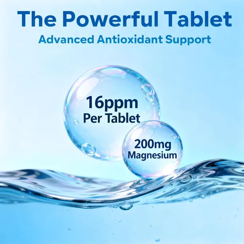 Miniatura 2 de Tabletas de agua de hidrógeno - Tableta de hidrógeno molecular de 16 PPM - 200 mg de magnesio - Tabletas de hidrógeno de disolución rápida para agua