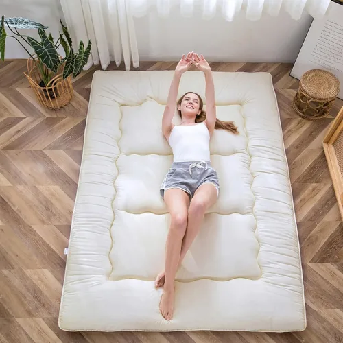 Miniatura 13 de MAXYOYO - Colchón de piso japonés, colchón tipo futón, colchón de tatami grueso, plegable, enrollable, colchón para niños y niñas, para dormitorio
