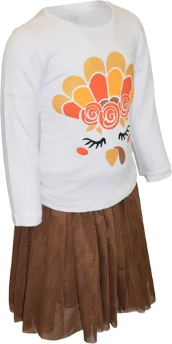 Miniatura 60 de Unique Baby Girls 2pc Skirt Set Outfit Long Sleeve Top with Skirt