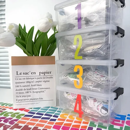 Miniatura 8 de Bemeol 500 piezas de 30 hojas de calcomanías grandes de letras del alfabeto de 2.5 pulgadas, letras autoadhesivas para tablón de anuncios, buzón