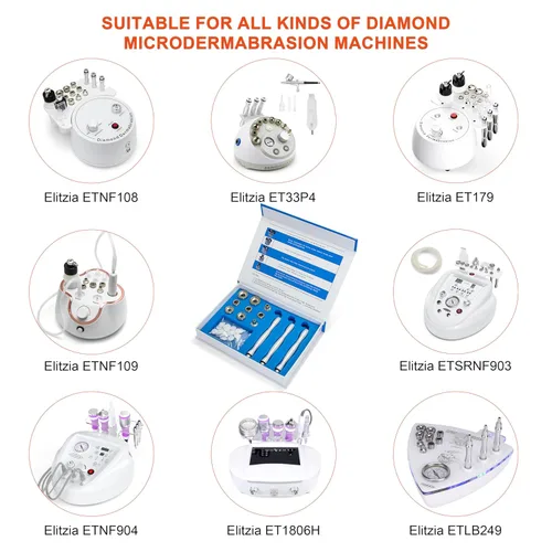 Miniatura 4 de Elitzia 9 puntas 3 varitas calidad diamante dermoabrasión reemplazos eliminar arrugas puntos negros líneas finas ETL06A (aluminio)