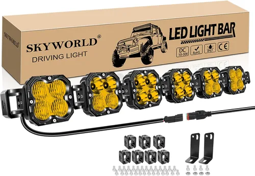 Miniatura 12 de SKYWORLD Luz LED Cuadrada Tipo Pod de 4.3 pulgadas, 30W 2500 LM, Luz Antiniebla de Conducción Todoterreno para Carro 4x4 Camión UTE ATV Barco