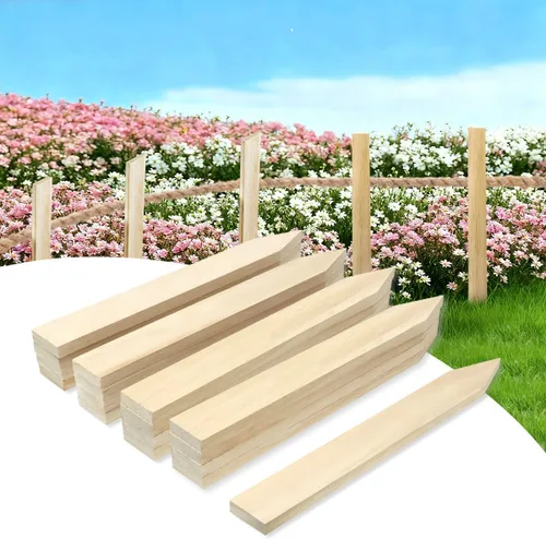 30 estacas de jardín de madera de 12 pulgadas, estacas de madera para letreros, estacas de grado y encuesta para soporte de plantas, valla de limo,