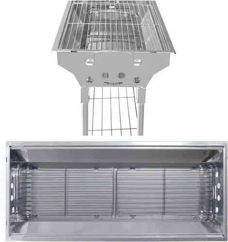 Miniatura 6 de Al aire libre Campling Refinado Estable Version-2.0 Barbacoa plegable portátil Barbacoa de carbón Estufa Shish Kebab Acero inoxidable BBQ Patio Fold