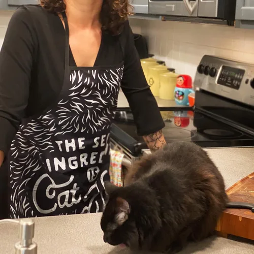 Miniatura 2 de The Secret Ingredient is Cat Hair Funny Pet Kitten Animal Lover Accesorios de cocina gráficos Delantales Divertidos Delantales Cool Cat Cover Ropa