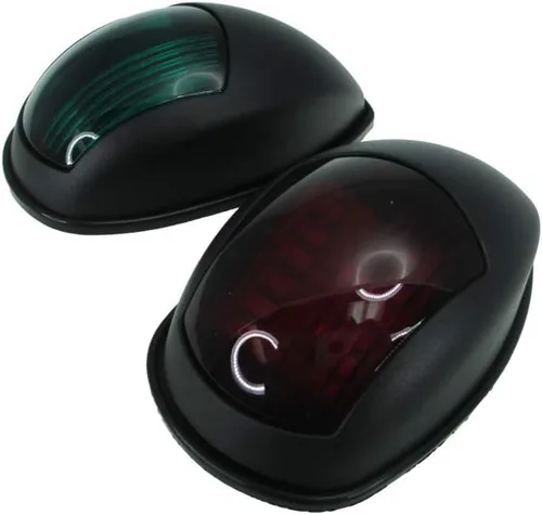 Miniatura 2 de Pactrade Marine Luces de Navegación para Barcos LED Rojas y Verdes Luces Laterales (Montaje Vertical) - 1 NM Carcasa Negra Luces de Navegación