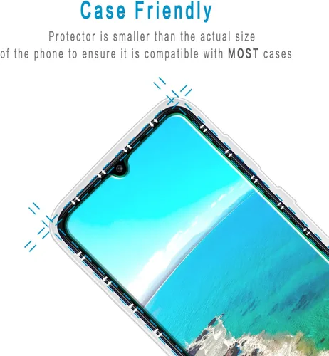 Miniatura 6 de [Paquete de 2] Protector de pantalla diseñado para Samsung Galaxy A03s / Galaxy A03 vidrio templado, antiarañazos, sin burbujas, compatible