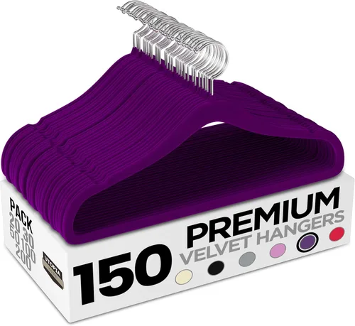 Miniatura 21 de Utopia Home Velvet Hanger - Paquete de 100 perchas delgadas antideslizantes de lujo para pantalones y abrigos, perchas fuertes que ahorran espacio