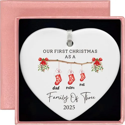 Miniatura 77 de Adorno Colgante Navideño en Forma de Corazón - Felicitaciones por la Nueva Casa, Regalo para Nuevo Propietario - Adorno para la Casa de Compradores