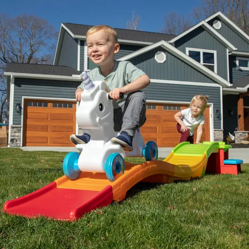 Miniatura 6 de Step2 Unicorn Up & Down Roller Coaster - Juguete de montaña rusa para niños, auto de empuje, juego para interiores y exteriores, hecho de plástico