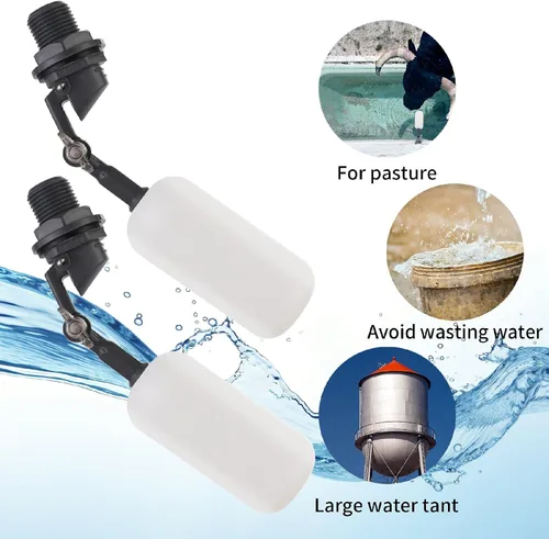 Miniatura 3 de AquaPulse - Llenador automático de agua de 1/2 pulgada - Válvula de bola flotante ajustable para estanques y canales de ganado - Control automático