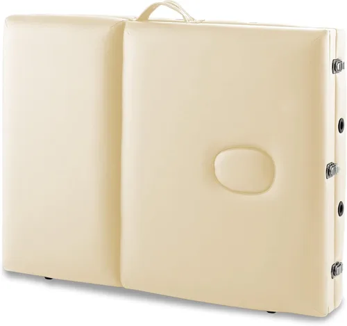Miniatura 7 de Saloniture Mesa de masaje profesional portátil ligera de tres pliegues con patas de aluminio, incluye reposacabezas, soporte facial, reposabrazos