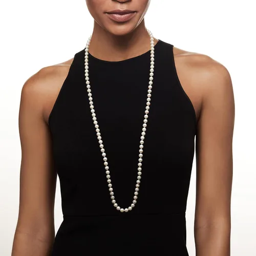 Miniatura 2 de Ross-Simons 7-8mm Cultured Pearl Necklace With 14kt Yellow Gold
