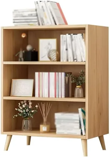 Miniatura 6 de Estantería de madera abierta, estante de 3/4/5 niveles con patas, organizador de almacenamiento extraíble para el hogar, estantería de cubos