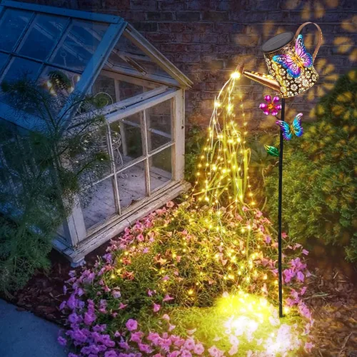 Miniatura 6 de Regadera solar con luces para jardín al aire libre, luces decorativas impermeables con estaca para jardín para patio, césped, patio, camino, porche