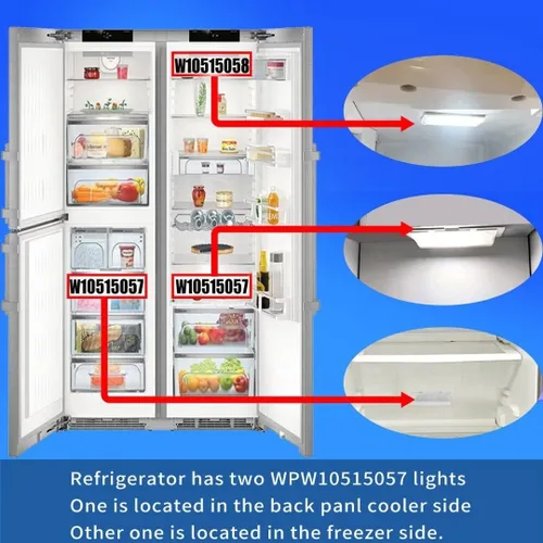 Miniatura 4 de GRABOTE Tablero de luces para refrigerador, 1 controlador LED W10515058 + 2 piezas W10515057 para refrigerador Kenmore 10641153211