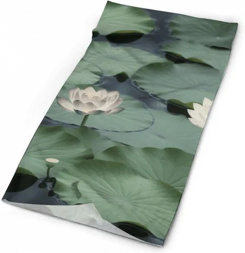 Miniatura 3 de Black Lily Pads - Polaina para el cuello para hombres y mujeres, protección solar UPF 50+, pasamontañas, máscara facial que absorbe la humedad
