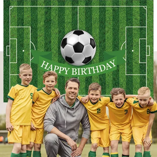 Miniatura 5 de Telón de fondo de fútbol de 5 x 3 pies para fiesta de cumpleaños, para fotografía, fútbol, deporte, cumpleaños, papel tapiz fotográfico