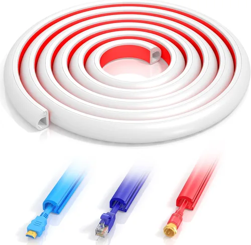 Miniatura 8 de 78 Pulgadas Ocultador de Cables Autoadhesivo para TV, Cable Flexible para Audio Doméstico, Conductos para Cables Coaxiales RG6, Ocultador de Cables