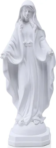 QIANLING Estatua de Virgen María de 12 pulgadas para exteriores, decoración de patio, estatua religiosa al aire libre, protección solar, estatua de