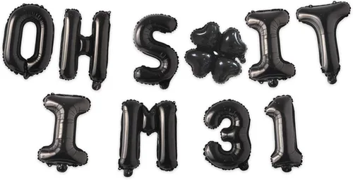 Miniatura 64 de Globos de látex de 16 pulgadas con texto en inglés "Oh I'm 14" Black Hallo Fourteen Cheers to 14 Years Old Theme Decor for Man Woman Happy 14th