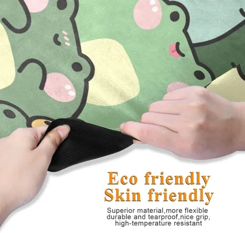 Miniatura 3 de Cute Chubby Frog Yoga Mat, 71 x 26 Inch Non-slip Yoga Mats Folding Travel Exercise Mat Indoor Outdoor Gym Pilates with Storage Bag for Women Men