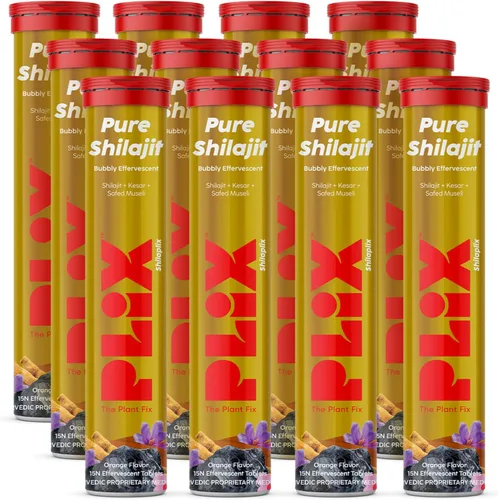 Miniatura 11 de Plix Pure Himalayan Shilajit - Tabletas efervescentes de 250 mg con musli seguro y azafrán Energía natural y apoyo de fuerza Sabor naranja, 30