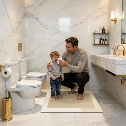 Miniatura 4 de Tapete de baño, tapetes de baño súper absorbentes, antideslizantes, de secado rápido, tapetes de goma fina para piso de baño que caben debajo