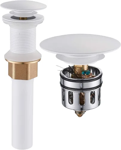 Miniatura 16 de REGALMIX Desagüe para Lavabo de Recipiente, Grifo de Baño Desagüe Pop Up para Lavabo de Recipiente, Colador Anti-Obstrucción Integrado, con Negro
